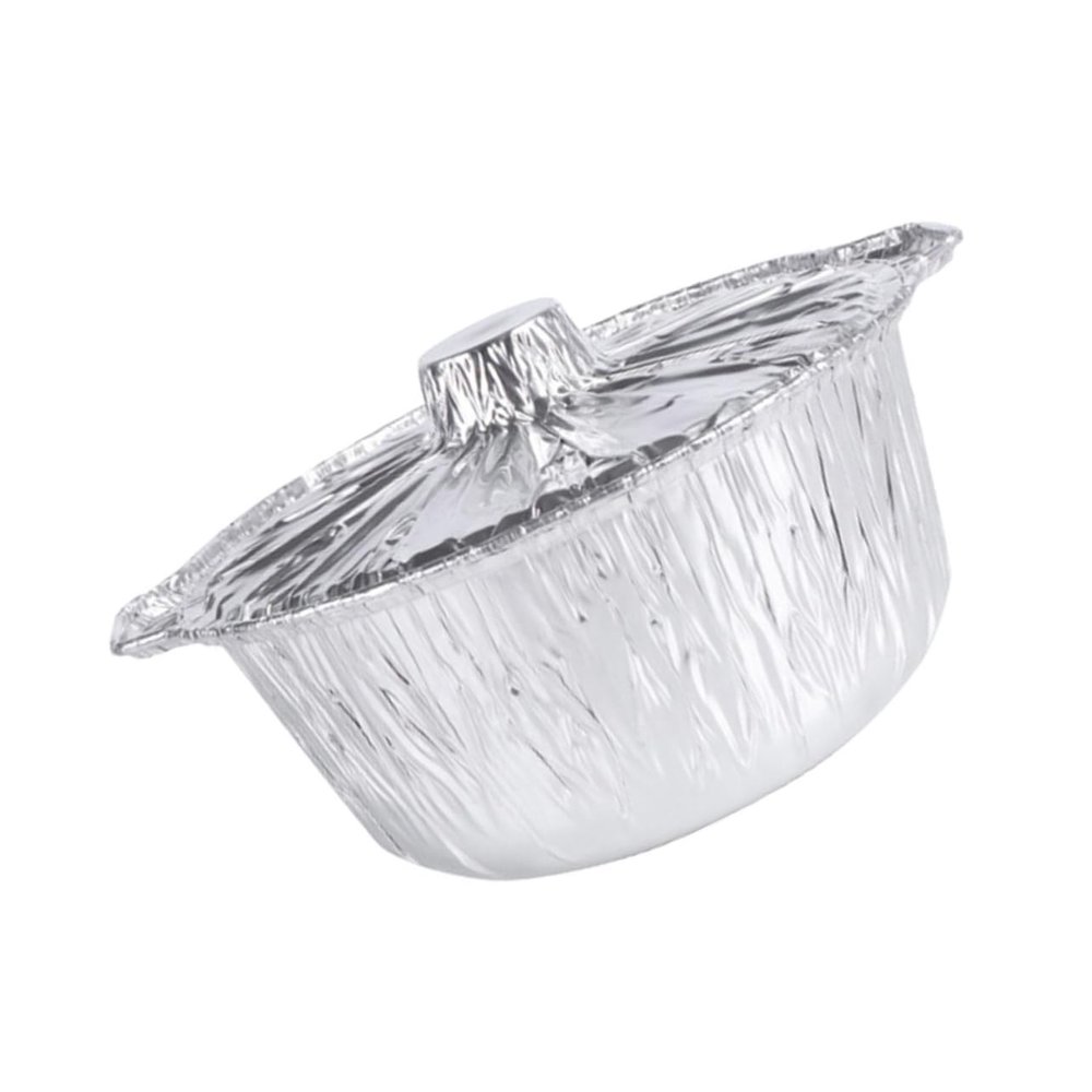 Anneome Convenient Foil Pan for Outdoor Cooking Portable Barbecue Accessory Heavy-Duty Camping Pan with Lid for Picnics Parties and Meal Prep