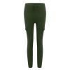 Cargo Pants Womens Bodycon Jogger Pants Basic Solid Cropped Trousers Mid Waisted Parachute Pants Cargos with Pockets Army Green view 4