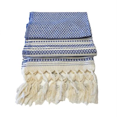 ALKIMIA INC Mexican Handmade Cotton Dotted Rebozo Shawl (Blue)