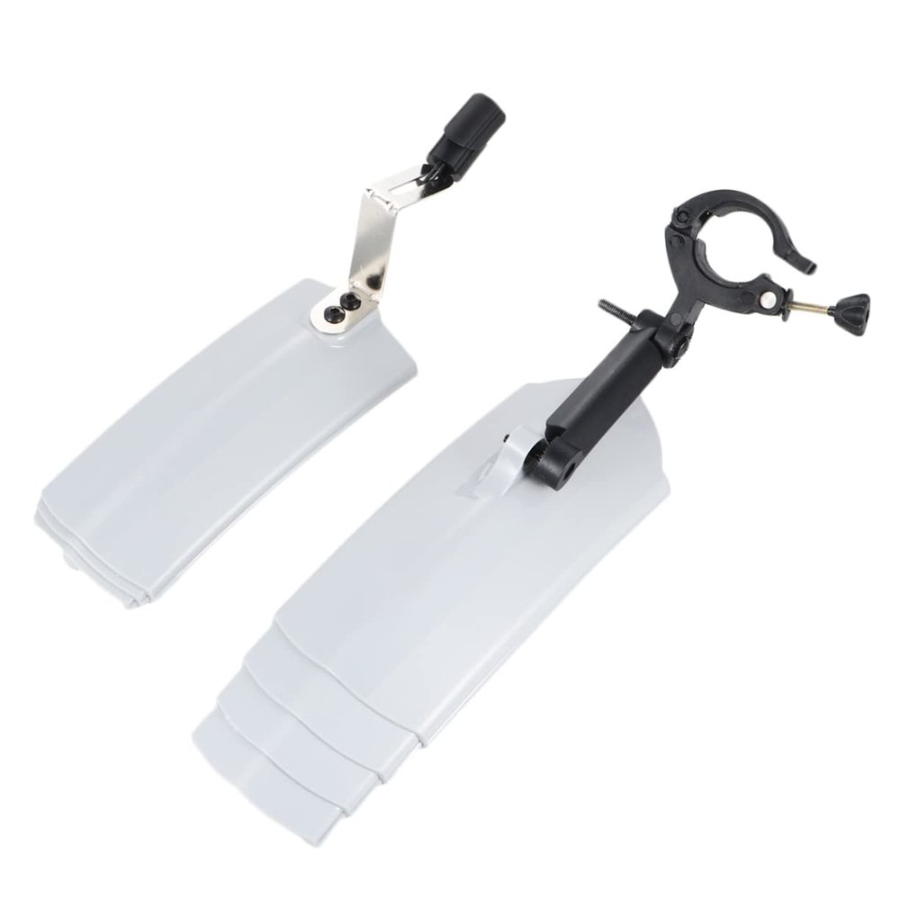 Happyyami 1set Adjustable Road Bike Mud Guard Telescopic Accessories for Front Wheel Easy to Install Design for Cycling Wet Conditions Grey