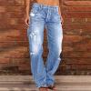 NATHGAM Womens Jeans Low Waist Bootcut Denim Pants Stretchy Baggy Boyfriend Jean Pants Trendy Ripped Wide Leg Denim Trousers view 2