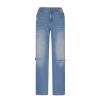 NATHGAM Womens Jeans Low Waist Bootcut Denim Pants Stretchy Baggy Boyfriend Jean Pants Trendy Ripped Wide Leg Denim Trousers view 3