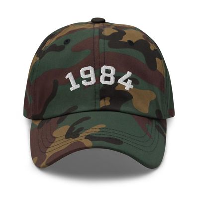 40th Birthday Gift, 1984 Embroidered Baseball Cap, 40th Birthday Cap, Born in 1984 Birthday Hat, Gift for Dad, Gift for Mom Green Camo