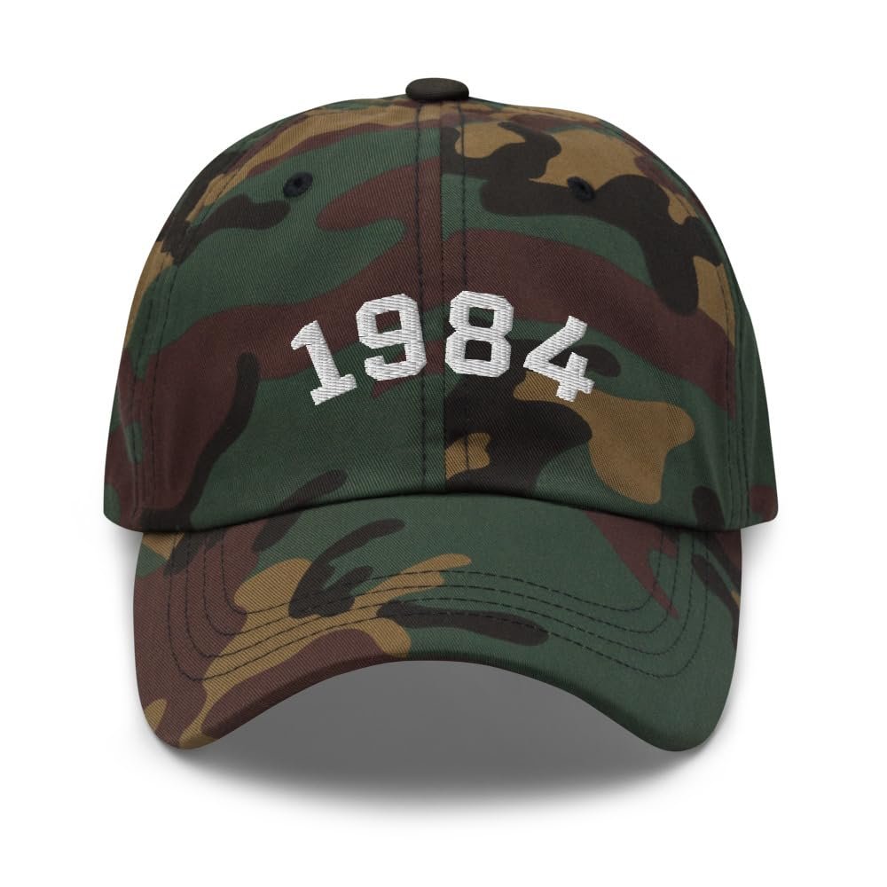 40th Birthday Gift, 1984 Embroidered Baseball Cap, 40th Birthday Cap, Born in 1984 Birthday Hat, Gift for Dad, Gift for Mom Green Camo