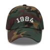 40th Birthday Gift, 1984 Embroidered Baseball Cap, 40th Birthday Cap, Born in 1984 Birthday Hat, Gift for Dad, Gift for Mom Green Camo view 1