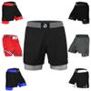 2BOLD MMA Shorts Mens BJJ, Grappling, JIU-Jitsu, NO-GI Cross Training, Built in Compression Running Shorts (US, Alpha, Small, Regular, Regular, Black-Grey)