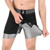 2BOLD MMA Shorts Mens BJJ, Grappling, JIU-Jitsu, NO-GI Cross Training, Built in Compression Running Shorts (US, Alpha, Small, Regular, Regular, Black-Grey) view 3