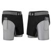 2BOLD MMA Shorts Mens BJJ, Grappling, JIU-Jitsu, NO-GI Cross Training, Built in Compression Running Shorts (US, Alpha, Small, Regular, Regular, Black-Grey) view 4