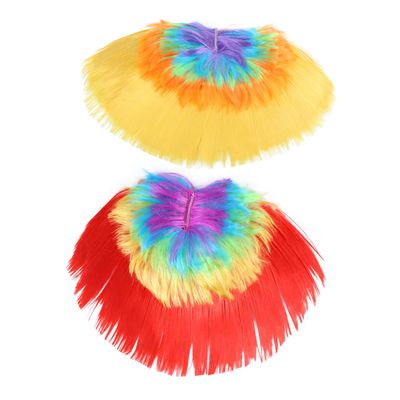 Angoily 2pcs Chicken Comb Hair Wig for Halloween Party Cosplay Headwear Rainbow for Costume Events and Celebrations