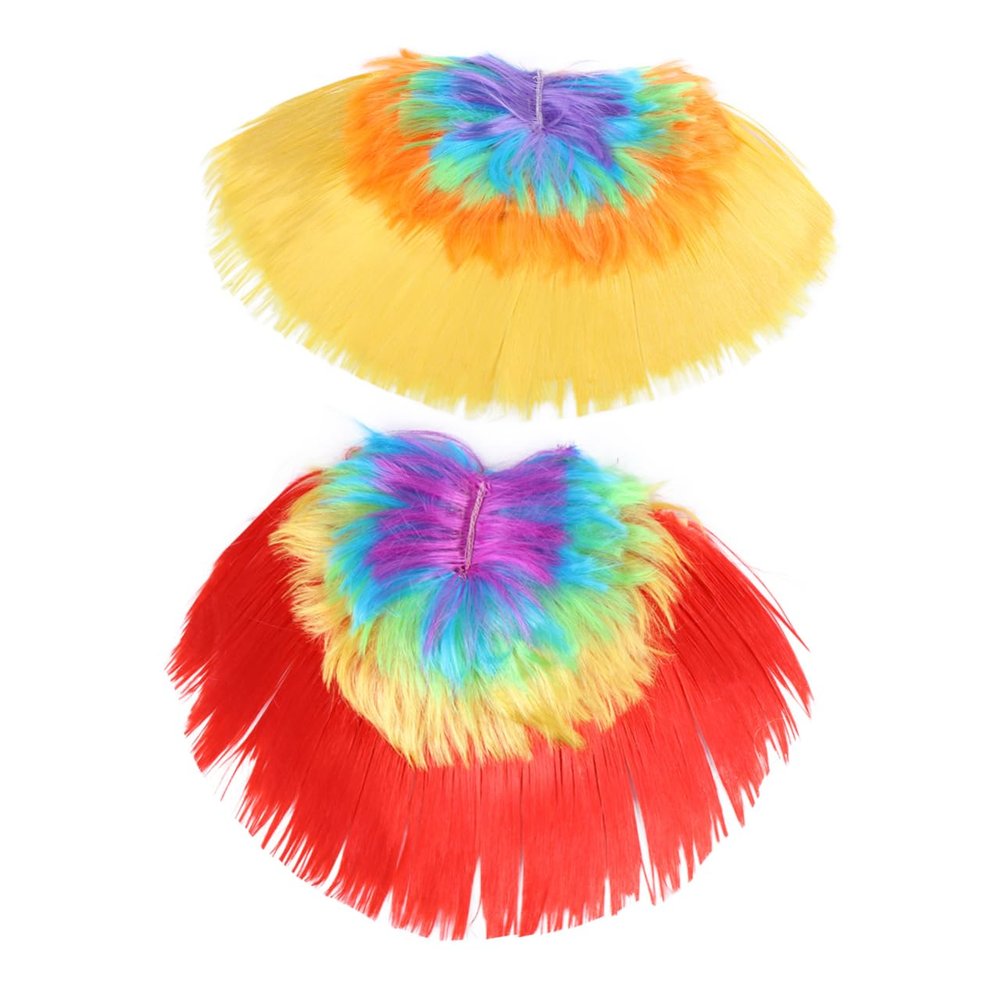 Angoily 2pcs Chicken Comb Hair Wig for Halloween Party Cosplay Headwear Rainbow for Costume Events and Celebrations