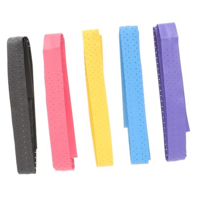 Milisten 5pcs Badminton and Tennis Racket Sweatband Handle Wraps Grip Tape for Enhanced Control and Absorption Random