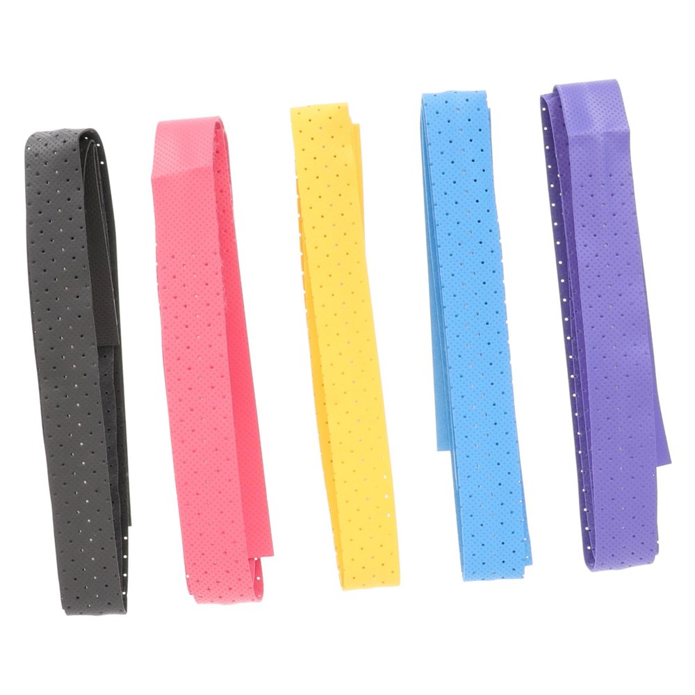 Milisten 5pcs Badminton and Tennis Racket Sweatband Handle Wraps Grip Tape for Enhanced Control and Absorption Random