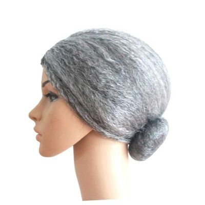 Angoily Aged Women Wig for Halloween Christmas Comfortable Bun Hairstyle Mrs Santa Costume Accessory for Cosplay Parties Stage Reusable Old Lady Wig