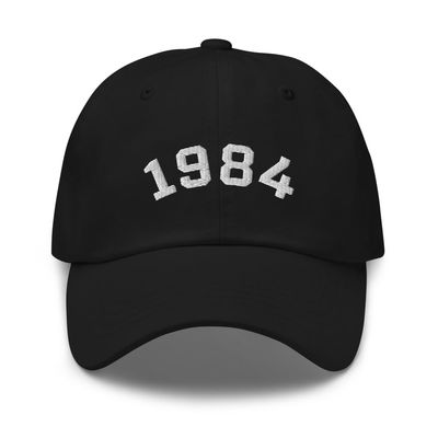 40th Birthday Gift, 1984 Embroidered Baseball Cap, 40th Birthday Cap, Born in 1984 Birthday Hat, Gift for Dad, Gift for Mom Black