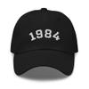 40th Birthday Gift, 1984 Embroidered Baseball Cap, 40th Birthday Cap, Born in 1984 Birthday Hat, Gift for Dad, Gift for Mom Black view 1