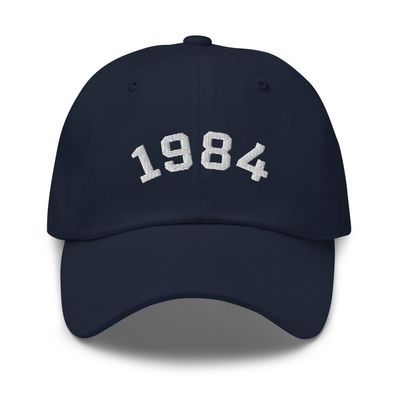 40th Birthday Gift, 1984 Embroidered Baseball Cap, 40th Birthday Cap, Born in 1984 Birthday Hat, Gift for Dad, Gift for Mom Navy