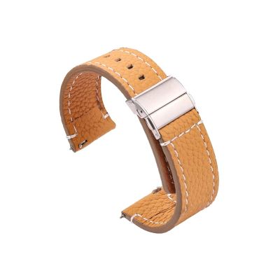 WUURAA Soft Genuine Leather Watch Band 18 20 22 24mm Women Men Cowhide Strap Brown Black Quick Release Watchband Bracelet (Color : Brown, Size : 22mm)