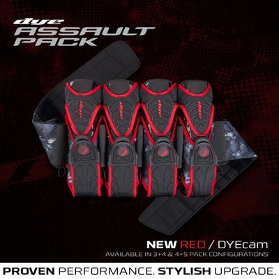 Dye Assault Pack Pro Harness (Black/Red, 4+5)