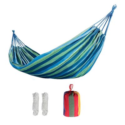 KAYNO Outdoor Leisure Single Double Canvas Thickened Hammock with Rope Camping Swing