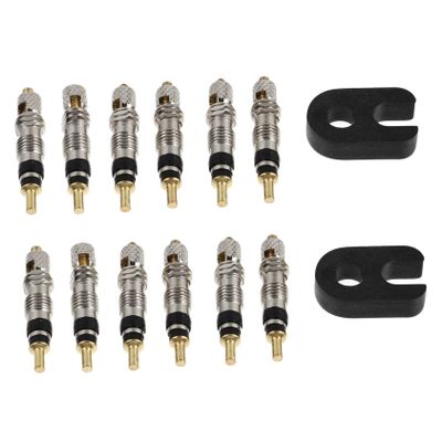 Milisten 12pcs Tubeless Valve Cores Core Remover Tools for French Valve Replacement Construction Leak Repair Compatibility