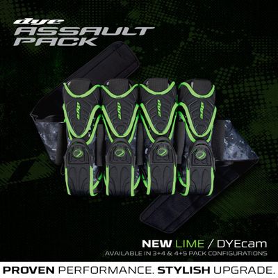 Dye Assault Pack Pro Harness (Black/Lime, 4+5)