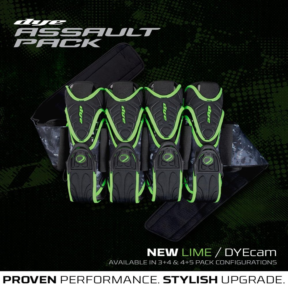 Dye Assault Pack Pro Harness (Black/Lime, 4+5)