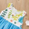 Toddler Baby Girls Ruffles Bikini Set Summer Flower Printed Ruffles Bathing Suits Beach Swimwear with (Blue, 3-6 Months) view 4