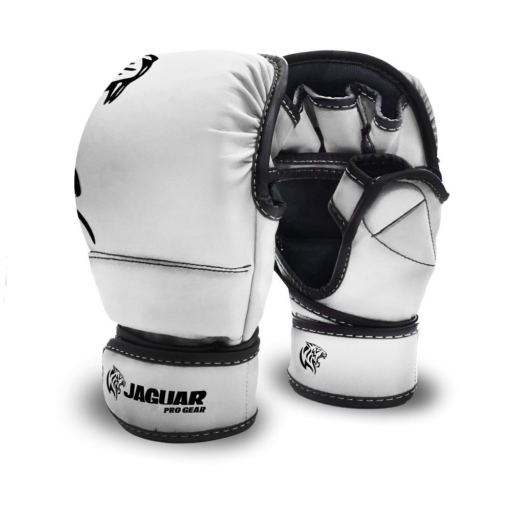 Jaguar PRO Series - MMA Sparring Shooter Gloves for Boxing MMA Muay Thai - Training & Bag Work (White, S/M)