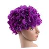 BCOATH Floral Petal Swim Cap for Long Hair Women's Fashion Swim Hat Comfortable Bathing Cap Size l view 1