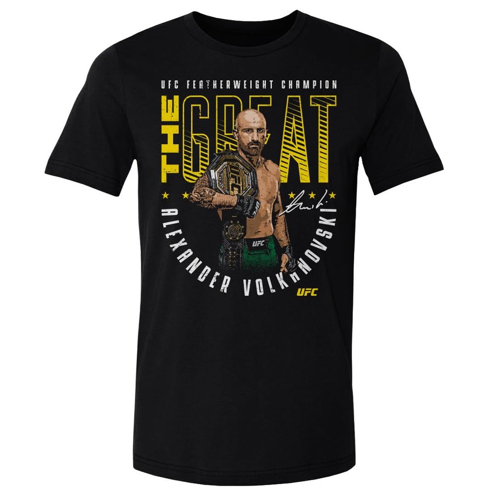500 LEVEL Alexander Volkanovski UFC Shirt - Alexander Volkanovski The Great Pose WHT (Black, XX-Large)