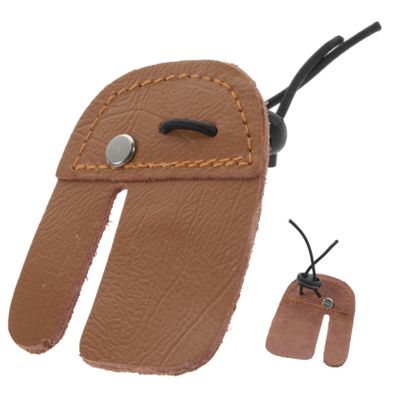 BCOATH Double-Layer Cowhide Archery Finger Guard Bow Arrow Thumb Release Protector Leather Archery Finger Tab