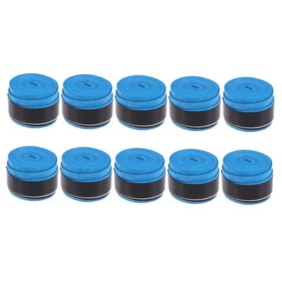BIUDECO 10pcs Blue Racket Grip Perforated Overgrip for Tennis Squash Badminton Super Absorbent Moisture Control Sweat Band for Humid Conditions
