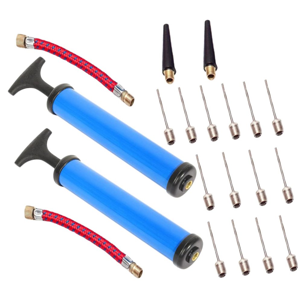 ORFOFE 2sets Portable Basketball Inflators Precision Gauge and Multi-Function Sports Includes Kit Air Needles Hose and Nozzles for Convenient Inflation