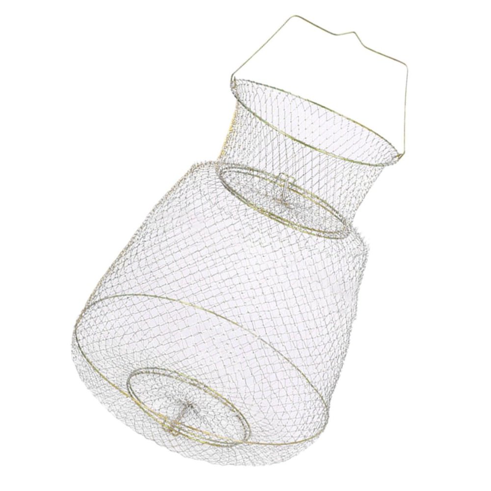 Anneome Fish Catching Cage Metal Fishing Baskets Fish Trap for Fishing Easy to Clean Leisure Tool