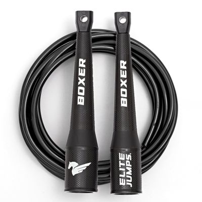 Elite Jumps Boxer Jump Rope for Fitness and Cardio Training - Professionally Designed Full Body Workout boxing jump rope - Tangle Free 5mm PVC Jump Rope Cord - Ideal for Slim Body Aerobic Exercise