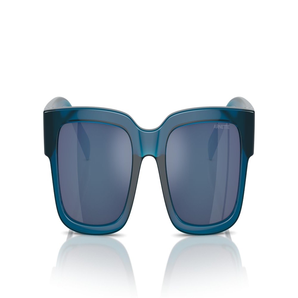 Arnette AN4343 Bigflip Sunglasses, Transparent Blue/Blue Mirrored Blue, 52 mm