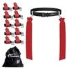 Flag Football Belts, 20 Player Adjustable Red & Purple Flag Football Set with 40 Flags for Youth and Adults Training Equipment view 2