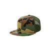Youth 6 Panel High Profile Structured Cotton Trucker, Woodland/Olive view 1