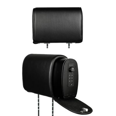 The HEADREST Safe Leatherette Removable Slide Bundle Headrest Safe - Passenger Seat, Black