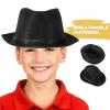 CALLARON Fedora Hats for Boys Kids Fedora Hats Boy Kids Girl for Jazz Hat Child Summer Black view 3