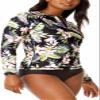 Hurley Womens UPF 50+ Long Sleeve Rashguard (US, Alpha, Small, Regular, Regular, Beach Blossom) view 2