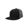 DECKY Youth 6 Panel High Profile Structured Cotton Trucker, Black/Charcoal view 1