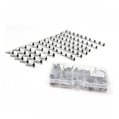 LIOOBO 80pcs Sea Rod Guide Ring Kit Fishing Rod Guides Tip Ring Lightweight for DIY Fishing