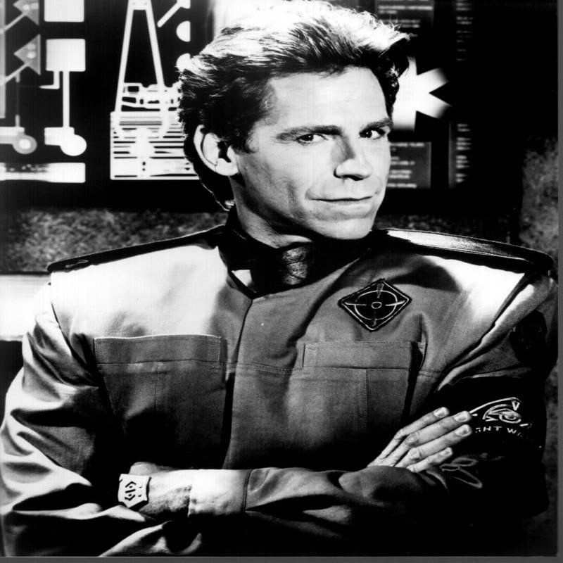 Posterazzi Jeff Conaway In Uniform For Babylon 5 Black And White Photo Print (8 x 10) - Item # MVM52361