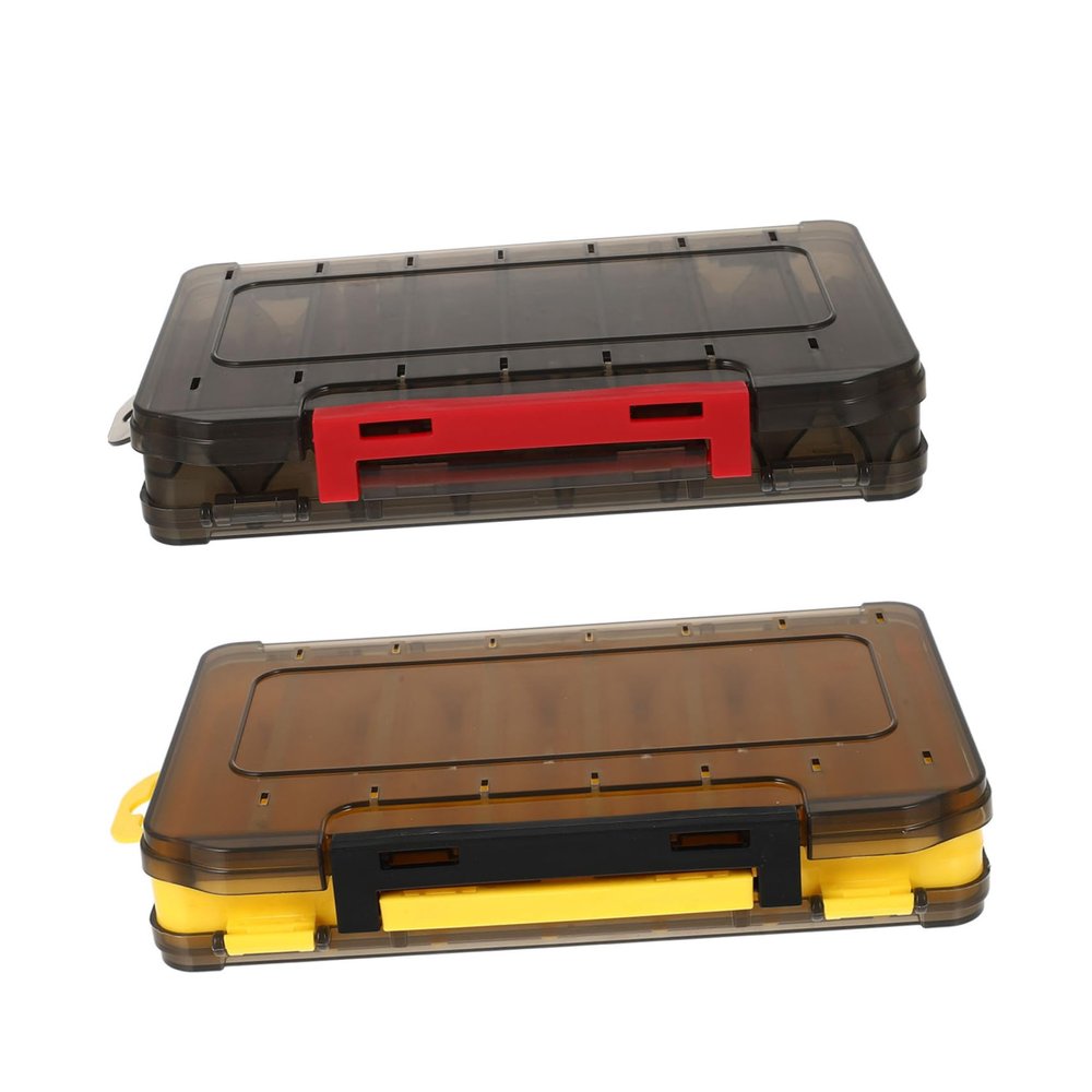 Anneome 2pcs Lure Organizer Fishing Double-Side Drainage Pp Material Storage Box for Baits and Tools