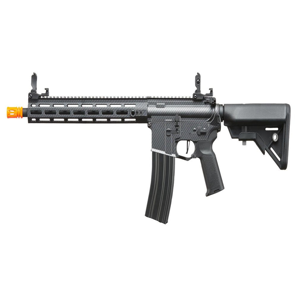 Lancer Tactical Gen 3 Hellion MLOK Airsoft M4 AEG with Fully Programmable ETU 400 FPS (Black/Carbon) (13")