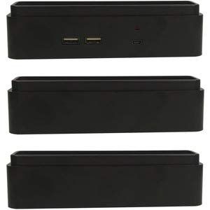 Riser Blocks Kit with USB Black - Pack of 3