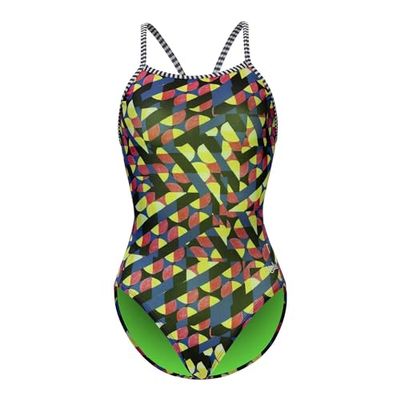 Dolfin Uglies Women's One Piece Swimsuit - Athletic V-Back Training Swimsuit (Blue, 22)