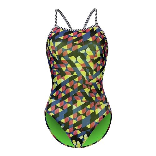 Dolfin Uglies Women's One Piece Swimsuit - Athletic V-Back Training Swimsuit (Blue, 22)