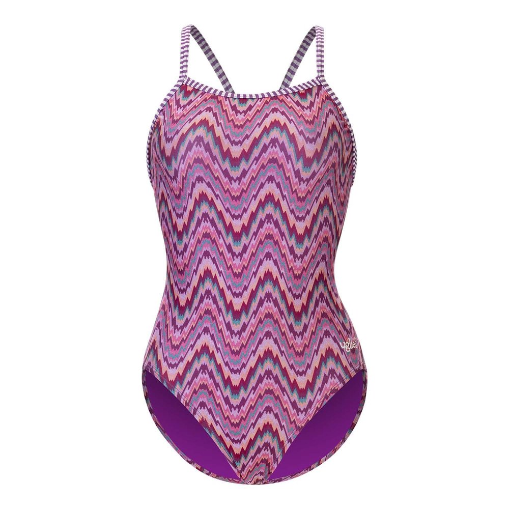 Dolfin Uglies Women's One Piece Swimsuit - Athletic V-Back Training Swimsuit (Pink, 26)